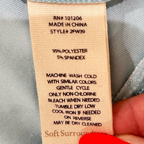 Nwt Soft Surroundings Turquoise Aqua Button-Down velvet Shirt size xl - Picture 11 of 11